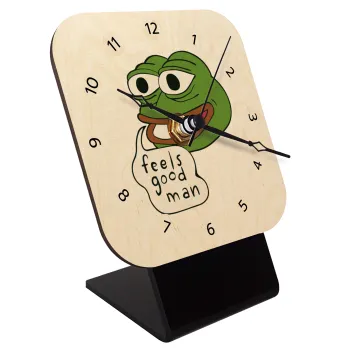 Pepe the frog, Επιτραπέζιο ρολόι σε φυσικό ξύλο (10cm)
