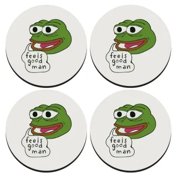 Pepe the frog, ΣΕΤ 4 Σουβέρ ξύλινα στρογγυλά (9cm)
