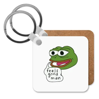 Pepe the frog, Μπρελόκ Ξύλινο τετράγωνο MDF