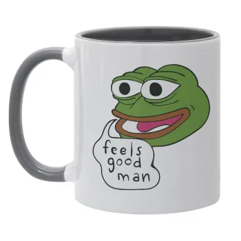 Pepe the frog, Κούπα χρωματιστή γκρι, κεραμική, 330ml