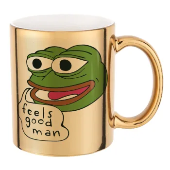Pepe the frog, Κούπα κεραμική, χρυσή καθρέπτης, 330ml