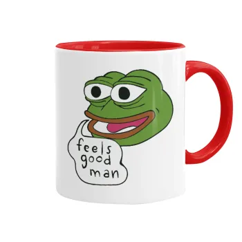 Pepe the frog, Mug colored red, ceramic, 330ml