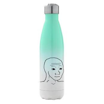 Feel guy, Μεταλλικό παγούρι θερμός Πράσινο/Λευκό (Stainless steel), διπλού τοιχώματος, 500ml