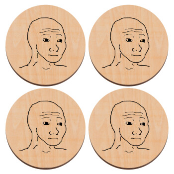 Feel guy, ΣΕΤ x4 Σουβέρ ξύλινα στρογγυλά plywood (9cm)
