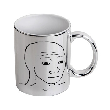 Feel guy, Mug ceramic, silver mirror, 330ml