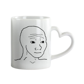 Feel guy, Κούπα καρδιά χερούλι λευκή, κεραμική, 330ml