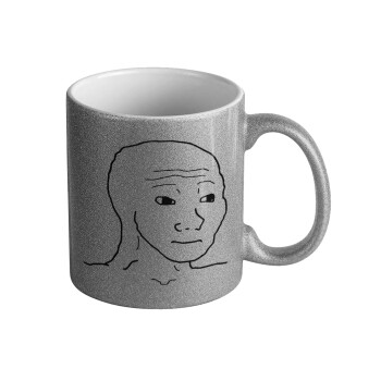 Feel guy, Κούπα Ασημένια Glitter που γυαλίζει, κεραμική, 330ml
