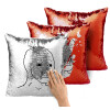 Μαξιλάρι καναπέ Μαγικό Κόκκινο με πούλιες 40x40cm περιέχεται το γέμισμα