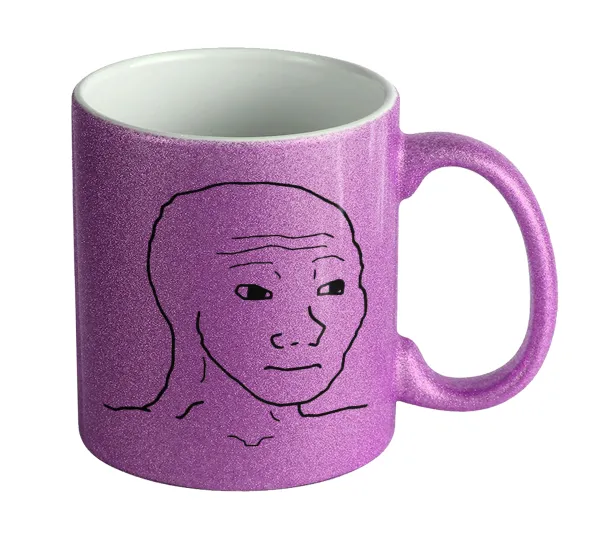 Feel guy — Κούπα Μωβ Glitter που γυαλίζει, κεραμική, 330ml