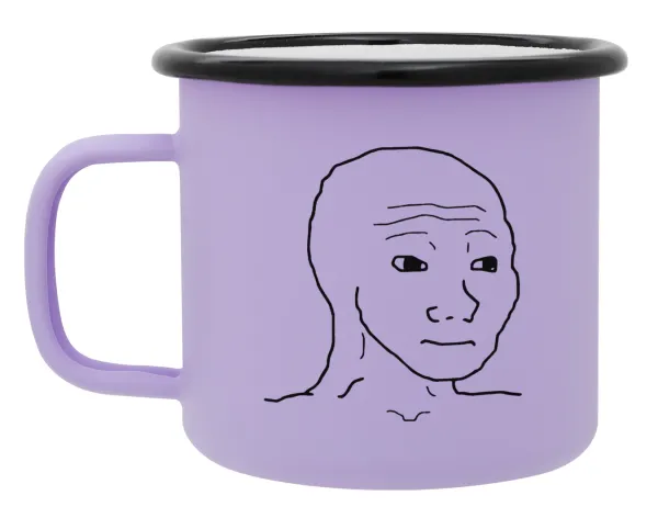 Feel guy — Metal enamel mug, matte light pastel purple, 360ml
