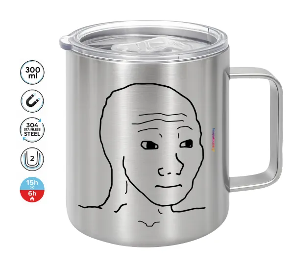 Feel guy — Double-walled stainless steel mug 300ml with temperature-retaining lid