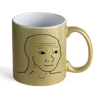 Feel guy, Κούπα Χρυσή Glitter που γυαλίζει, κεραμική, 330ml