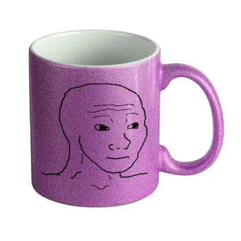 Feel guy, Κούπα Μωβ Glitter που γυαλίζει, κεραμική, 330ml