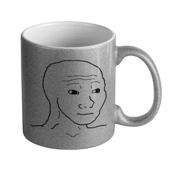 Feel guy, Κούπα Ασημένια Glitter που γυαλίζει, κεραμική, 330ml