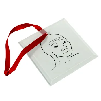 Feel guy, Στολίδι Χριστουγεννιάτικο στολίδι γυάλινο τετράγωνο 9x9cm