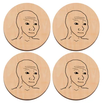 Feel guy, ΣΕΤ x4 Σουβέρ ξύλινα στρογγυλά plywood (9cm)
