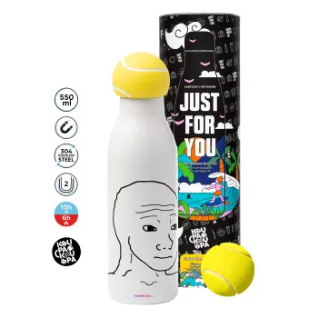 Feel guy, Μπάλα τένις μεταλλικό παγούρι θερμός, διπλού τοιχώματος, 550ml