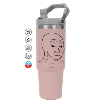 Feel guy, ΡΟΖ χρώματος Θερμός Ανοξείδωτο 890ml (30oz) με χερούλι