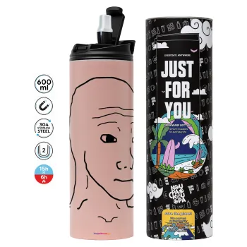 Feel guy, Tumbler ποτήρι θερμό ΡΟΖ από ανοξείδωτο ατσάλι 600ml