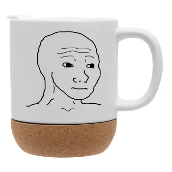 Feel guy, Κούπα, κεραμική με βάση φελού και καπάκι (ΜΑΤ), 330ml