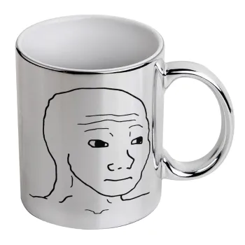 Feel guy, Mug ceramic, silver mirror, 330ml