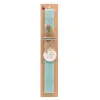 Easter Set, wooden keychain & aromatic flat Easter candle (30cm) (TURQUOISE)