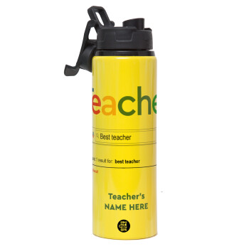Searching for Best Teacher..., Metallic water bottle with safety lid, 850ml aluminum