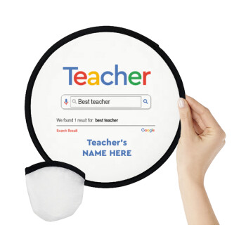 Searching for Best Teacher..., Βεντάλια υφασμάτινη αναδιπλούμενη με θήκη (20cm)