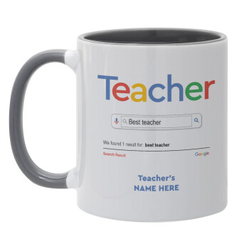 Searching for Best Teacher..., Mug colored grey, ceramic, 330ml