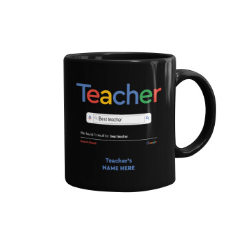 Searching for Best Teacher..., Κούπα Μαύρη, κεραμική, 330ml