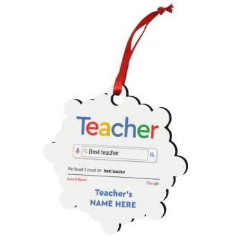Searching for Best Teacher..., Christmas ornament snowflake wooden 7.5cm