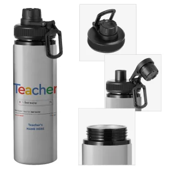 Searching for Best Teacher..., Metallic water bottle with safety cap, 850ml aluminum