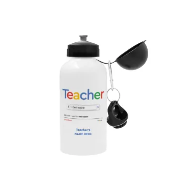 Searching for Best Teacher..., Metal water bottle, White, aluminum 500ml