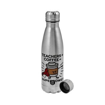 Teacher Coffee Super Power, Μεταλλικό παγούρι νερού, ανοξείδωτο ατσάλι, 750ml