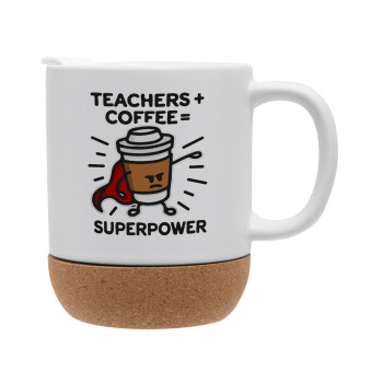 Teacher Coffee Super Power, Ceramic coffee mug Cork (MAT), 330ml