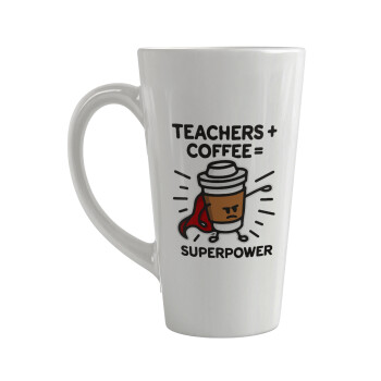 Teacher Coffee Super Power, Κούπα κωνική Latte Μεγάλη, κεραμική, 450ml