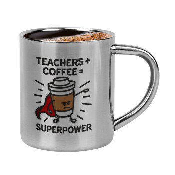 Teacher Coffee Super Power, Κουπάκι μεταλλικό διπλού τοιχώματος για espresso (220ml)