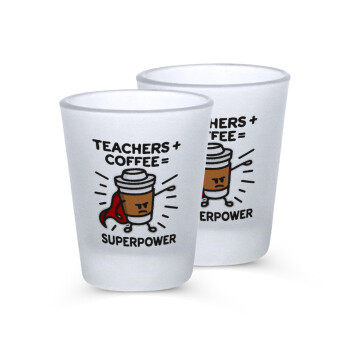 Teacher Coffee Super Power, Σφηνοπότηρα γυάλινα 45ml του πάγου (2 τεμάχια)