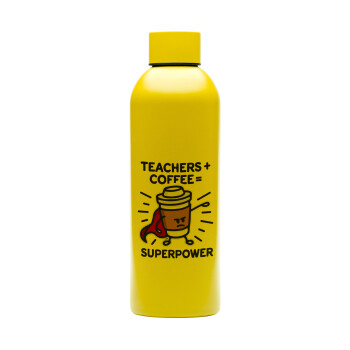 Teacher Coffee Super Power, Μεταλλικό παγούρι νερού, 304 Stainless Steel 800ml