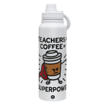 Teacher Coffee Super Power, Θερμός 1L Ανοξείδωτο με Βάση Κινητού & Διπλά Τοιχώματα