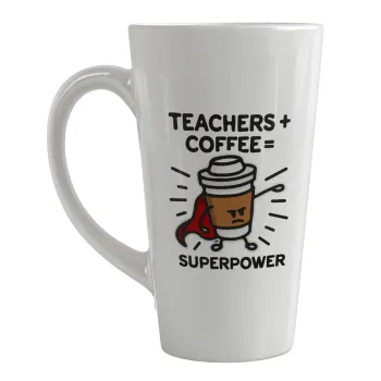 Teacher Coffee Super Power, Κούπα κωνική Latte Μεγάλη, κεραμική, 450ml