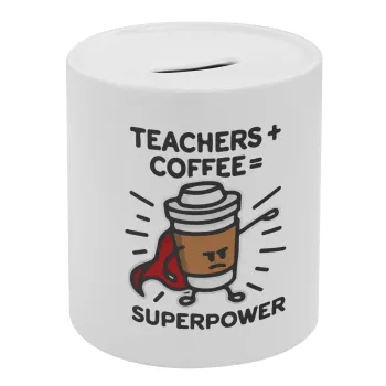 Teacher Coffee Super Power, Κουμπαράς πορσελάνης με τάπα