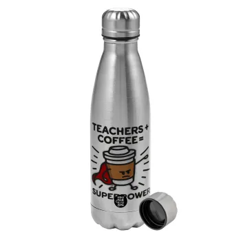 Teacher Coffee Super Power, Metallic water bottle, stainless steel, 750ml