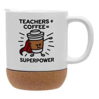 Teacher Coffee Super Power, Ceramic coffee mug Cork (MAT), 330ml