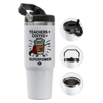 Teacher Coffee Super Power, Θερμός Ανοξείδωτο 30oz με χερούλι