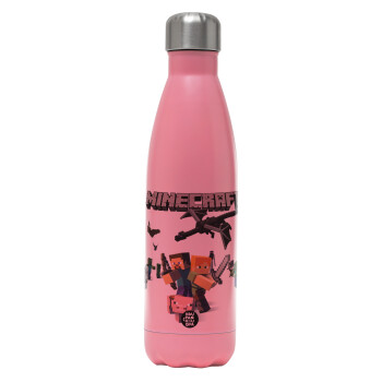 Minecraft Alex, Metal mug thermos Pink Mat (Stainless steel), double wall, 500ml