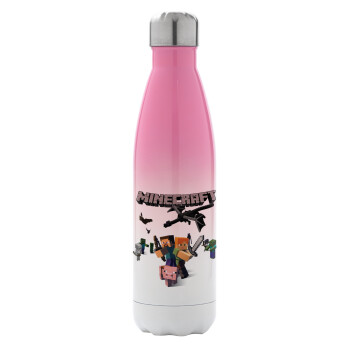Minecraft Alex, Metal mug thermos Pink/White (Stainless steel), double wall, 500ml