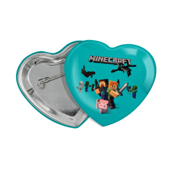 Minecraft Alex, Κονκάρδα παραμάνα καρδιά (57x52mm)