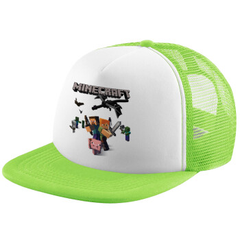 Minecraft Alex, Καπέλο Soft Trucker με Δίχτυ Πράσινο/Λευκό