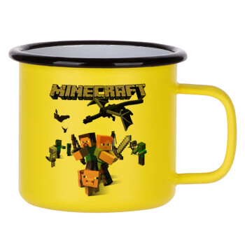 Minecraft Alex, Κούπα Μεταλλική εμαγιέ ΜΑΤ Κίτρινη 360ml